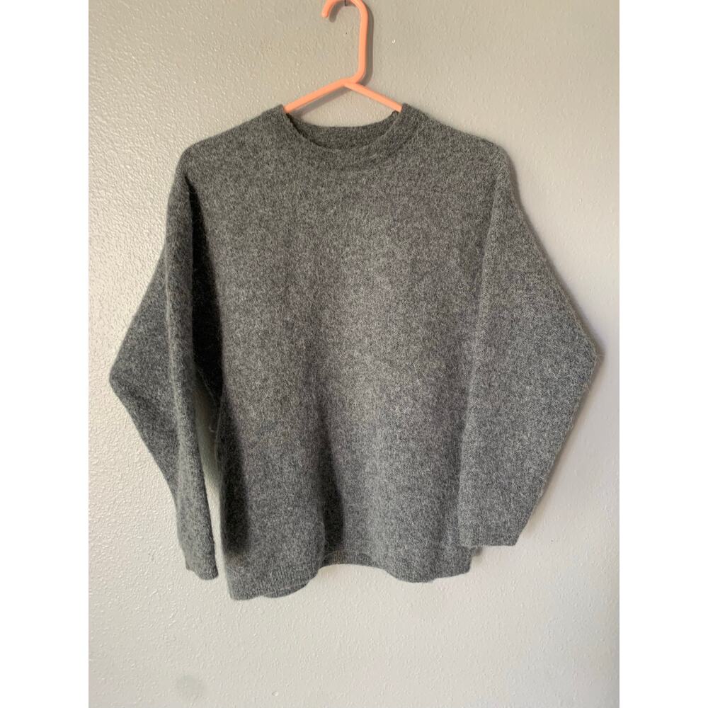Lululemon Alpaca Wool Blend Oversized Boxy Mockneck Sweater Heathered Charcoal